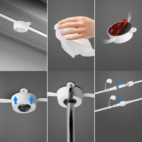 Miniatura 6 de Feit Electric - Luces exteriores permanentes inteligentes RGBIC con luz de cadena de blanco ajustable, luces LED de Navidad de 50 pies, WiFi