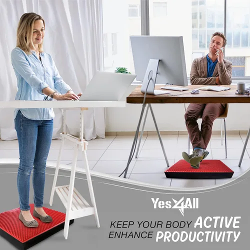 Miniatura 6 de Yes4All Almohadilla de equilibrio, almohadilla de equilibrio de espuma TPE antideslizante con tamaños mejorados, L, XL, XXL, alfombrilla de L.Rojo