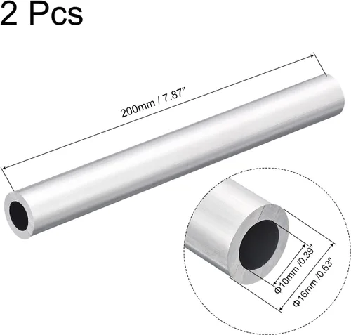 Miniatura 24 de uxcell Tubo Redondo de Aluminio 6063, 10 mm DE 6 mm DI 200 mm Longitud Tubo para Proyectos de Industria DIY, 2 Piezas