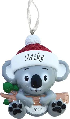 Miniatura 8 de 2025 Adorno de Navidad personalizado para niños – Recuerdo festivo con nombre y año personalizados – Adorno de árbol de Navidad con diseño de animal