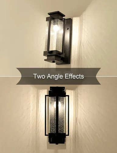 Miniatura 2 de Faroles de pared para exteriores del anochecer al amanecer, luces grandes para porche exterior, montaje en pared, IP65, apliques impermeables