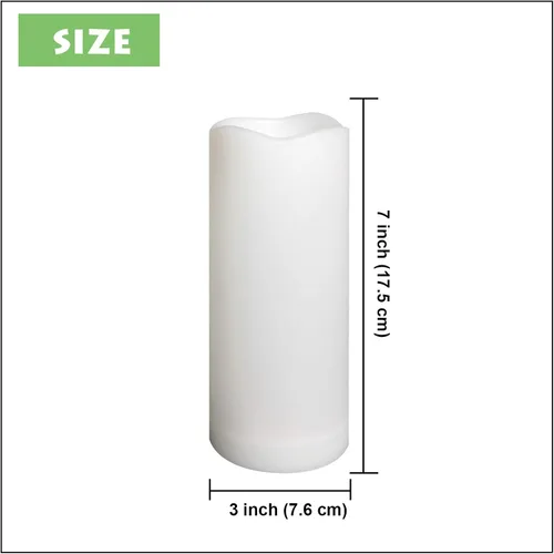 Miniatura 2 de Paquete de 1 vela de pilar sin llama para exteriores con control remoto y temporizador, impermeable, funciona con pilas, juego de velas LED