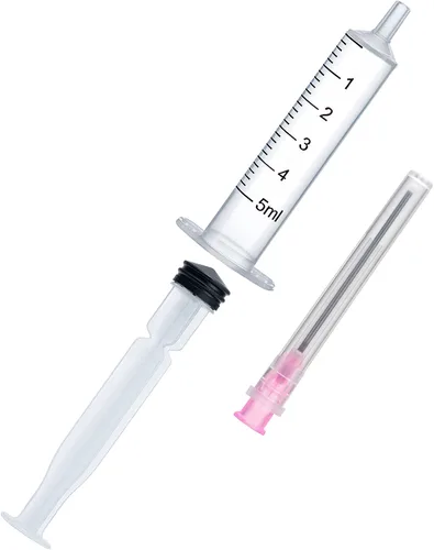 Miniatura 2 de Jeringa de plástico de llenado de tinta de 5 ML/CC con punta de aguja de acero inoxidable romo para pluma estilográfica, impresora