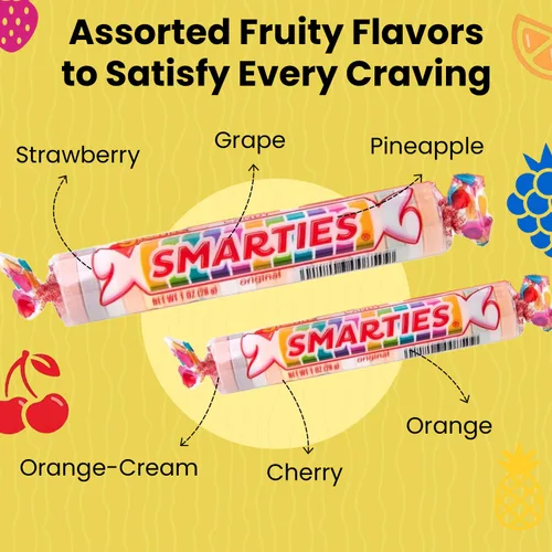Miniatura 6 de Smarties Paquete variado de caramelos, caja de rollos gigantes de 34 onzas, 36 rollos, doble Lollies Mega 24 unidades, sin gluten y vegano, sin maní