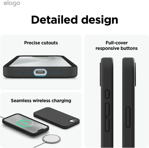 Miniatura 5 de elago Funda de silicona compatible con iPhone 17e y iPhone 16e, funda de silicona líquida de alta calidad, funda protectora de cuerpo completo, a