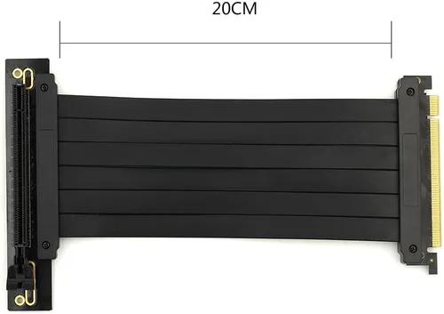 Miniatura 2 de Gaming PCIe 3.0 16x PCI-E Cable de extensión elevador Soporte de montaje en GPU Gráficos Tarjeta de cable flexible vertical 90 grados 7.9 in