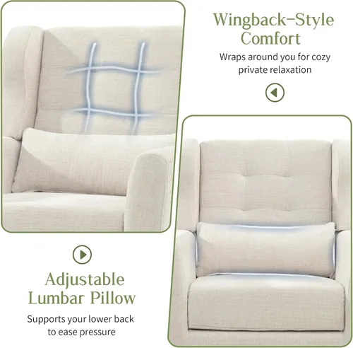 Miniatura 4 de cinkehome Sillas decorativas con brazos para sala de estar, sillón moderno tapizado en chenilla, cómoda silla de salón acolchada y suave
