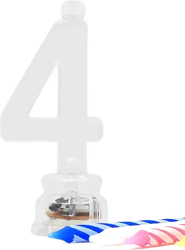 Miniatura 8 de Juego de velas y número iluminado multicolor para torta de cumpleaños, 5 unidades, 3, Multicolor