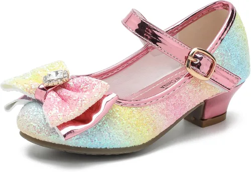 Miniatura 16 de Cadidi Dinos Zapatos de vestir para niñas con tacón de fiesta de boda Mary Jane Princess Flower Shoes (bebé/niño pequeño/niño grande)