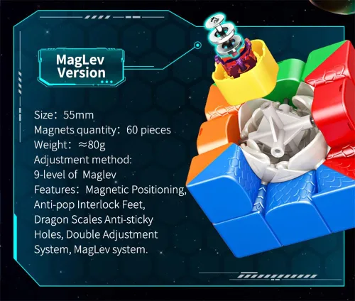 Miniatura 9 de Willking MoYu HuaMeng YS3M 2023 3x3 Cubo magnético de velocidad Moyu YS 3M magnético profesional 3x3 sin calcomanías mejorado Ver. of The Super RS3M