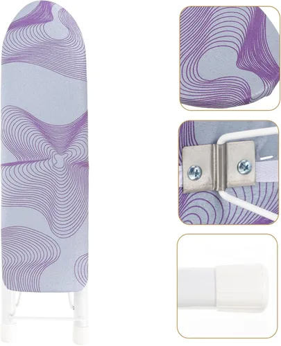 Miniatura 2 de Tabla de planchar pequeña de mesa con cubierta resistente al calor, alfombrilla de planchar portátil para mangas y ropa, compacta y ligera