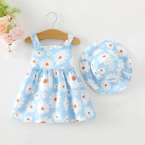 Miniatura 3 de Vestido para bebé recién nacida niña pequeña Vestido para niña pequeña de cuello halter sin mangas con flores Vestido de verano para niña de espalda