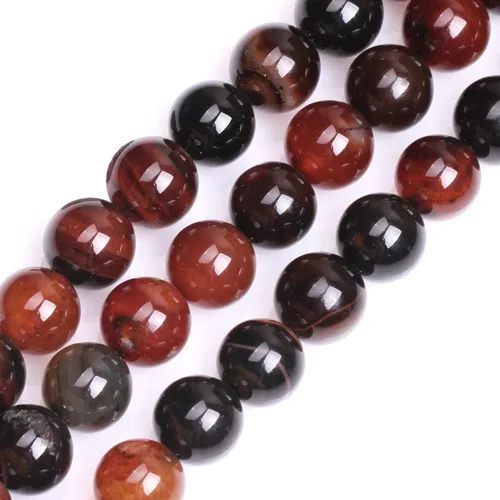 Miniatura 131 de GEM-Inside Cuentas sueltas de amatista natural de 14 mm, gemas de cristal redondo, piedra de energía para hacer joyas, 15 pulgadas Amatista oscura