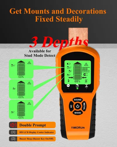 Miniatura 4 de Escáner de pared 6 en 1, herramienta de escáner de pared mejorada para detectar paneles de yeso, cables de CA de metal de madera con sensor