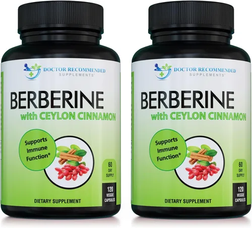 Miniatura 8 de DOCTOR RECOMMENDED SUPPLEMENTS Berberina con canela de Ceilán, 1200 mg de berberina y 100 mg de canela de Ceilán orgánica, 120 cápsulas vegetales