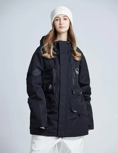 Miniatura 2 de Chaqueta de esquí impermeable para mujer, abrigo de nieve cálido de invierno, chaqueta de snowboard con capucha