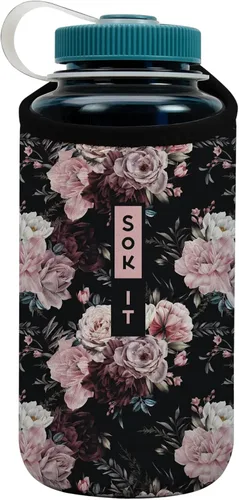 Miniatura 196 de Sok It BotlSok Funda para botella de agua con cubierta de neopreno aislante (Floral abstracto, se ajusta a CamelBak o Nalgene de 12 onzas)