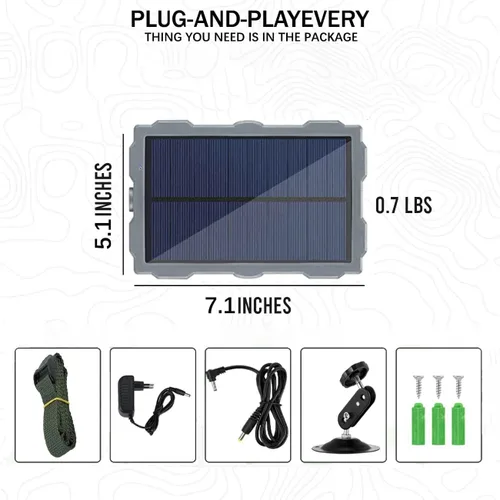 Miniatura 7 de SUNTEKCAM - Panel solar para cámara de sendero, kit de cargador de batería solar 12V/1A 6V/2A con batería de litio recargable de 3000 mAh