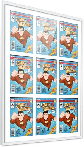 Miniatura 54 de Poster Palooza Marco de cómic con paspartú para 1 cómic de la Edad de Bronce publicado entre 1970 y 1985, marco de cómic negro para cómic de 7.25 x