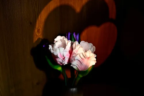 Miniatura 7 de Regalos de Cumpleaños para Mujeres 8pcs Flores Rosa Claro PU Tacto Real Flores Regalos para Mujeres para Navidad Flores Artificiales para Bricolaje