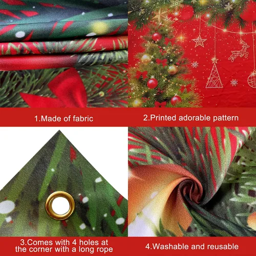 Miniatura 3 de KatchOn, Pancarta de Navidad Extra Grande - 72x44 Pulgadas, Roja, Tela de Tela, Incluye Rollo de Cinta Roja - 20 Pies, Perfecta para Decoraciones