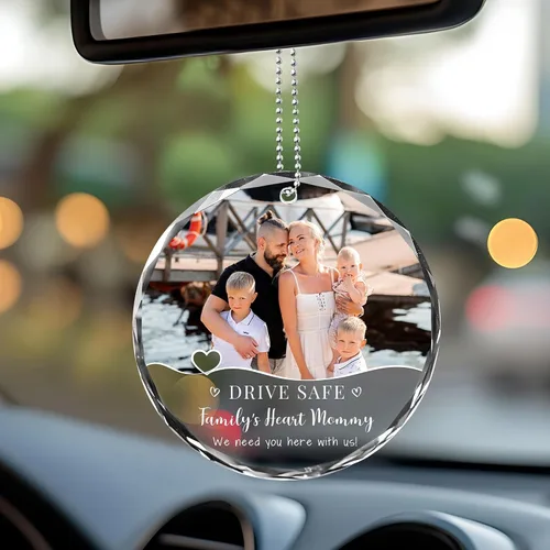 Miniatura 12 de Adorno de cristal con foto personalizada 2026 – Adorno de Navidad familiar personalizado, nombre personalizado, foto, fecha, recuerdo del día
