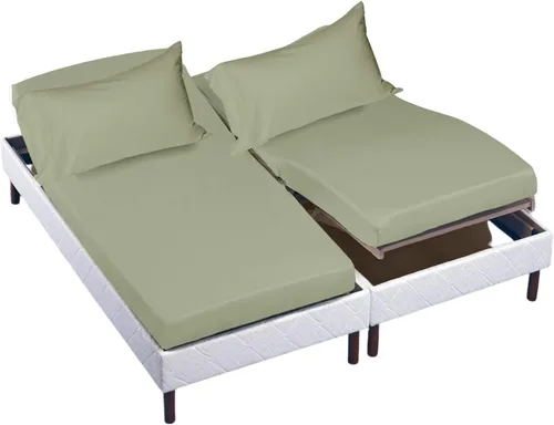 Miniatura 38 de Cottingon Juego de sábanas de 4 piezas de tamaño King con cabezal flexible, sábanas divididas de 34 pulgadas para camas ajustables con números