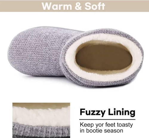 Miniatura 4 de Botas para estar por casa LongBay para mujer, de tejido de felpilla, bonitas botas de casa con espuma viscoelástica y forro polar