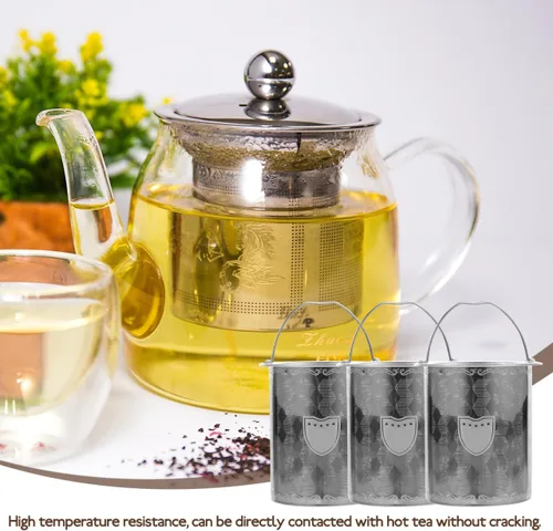 Miniatura 5 de Luxshiny Colador de té de acero inoxidable, paquete de 3 filtros de té de malla fina para ollas de hojas sueltas, tazas, tazas, accesorios de cocina