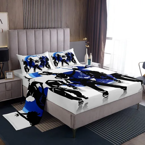 Miniatura 12 de Manfei Juego de sábanas musicales tamaño matrimonial, juego de ropa de cama con estampado de notas musicales retro para niños y niñas, decoración