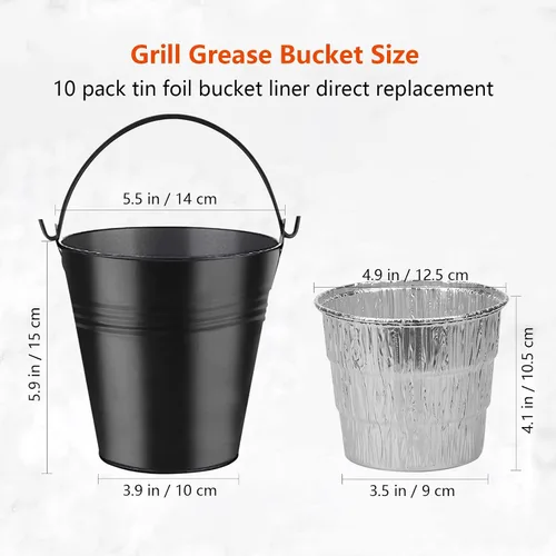 Miniatura 4 de Cubo de grasa para parrilla Traeger Pro 575 22 34 Ironwood Drip Can Pan Tray Liners Parrilla Piezas de repuesto para Pit Boss Oklahoma Joe Rec Tec Z