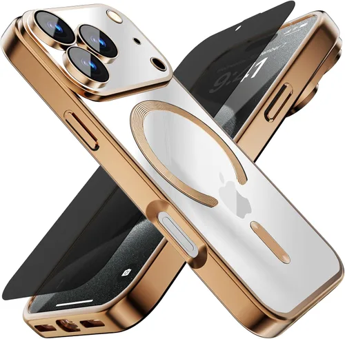 Miniatura 38 de Misscase Funda MagSafe compatible con iPhone 12 Pro Max con protector de lente de cámara, protección completa, funda magnética transparente