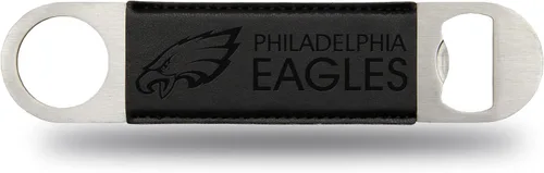 Miniatura 16 de Rico Industries NFL - Hoja de barra grabada con láser de piel sintética, gran accesorio para bebidas para el día del juego