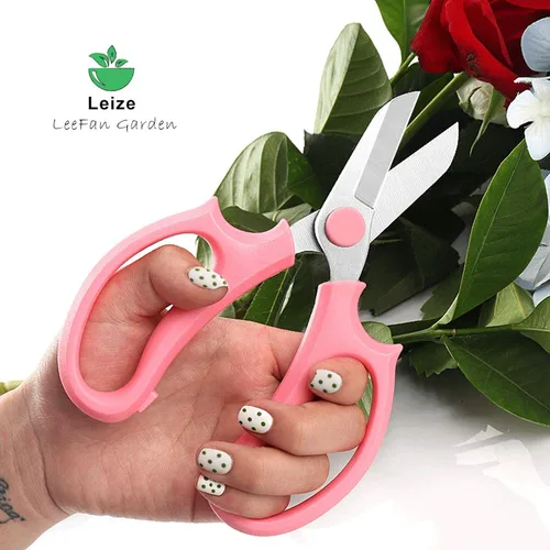 Miniatura 3 de Leize Tijeras para Flores, Tijeras de Acero Inoxidable Florales Premium Engrosadas, Podadora Fuerte para Flores, Ramas y Hojas (Rosa)