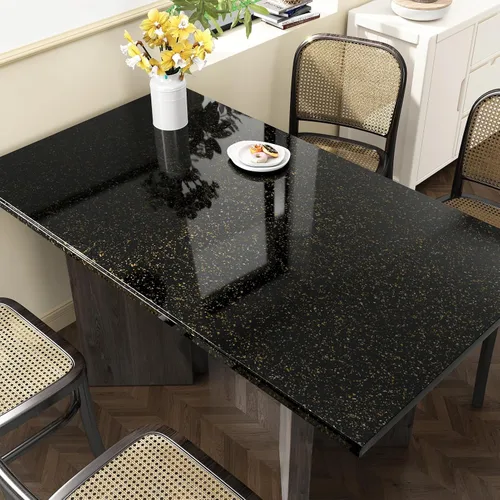 Miniatura 2 de Papel de contacto de mármol de granito negro y dorado, impermeable, para despegar y pegar, aspecto de mármol, 15.7 x 78.8 pulgadas, papel adhesivo