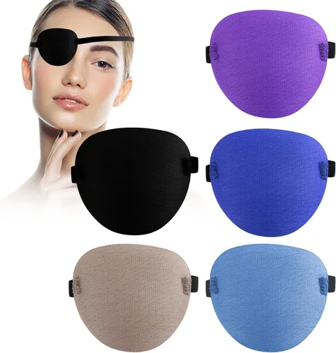 Abnaok 5 parches para los ojos, parches súper suaves, parche médico ajustable para adultos y niños, parches para ojos perezosos para ambliopía para
