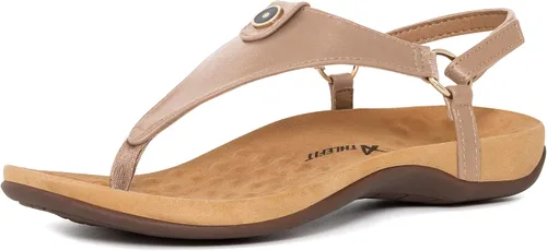 Miniatura 9 de Athlefit - Sandalias cómodas para mujer con correa en T, con correa trasera, ortopédica, sandalias con soporte ortopédico para el arco del pie