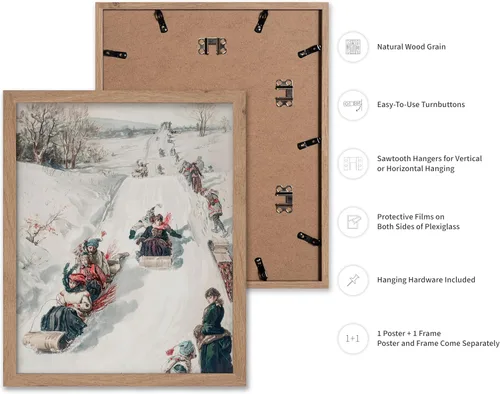 Miniatura 2 de Poster Master Póster de Navidad vintage, impresión retro de carreras de trineo, arte de pared de invierno, regalo de vacaciones para hombres