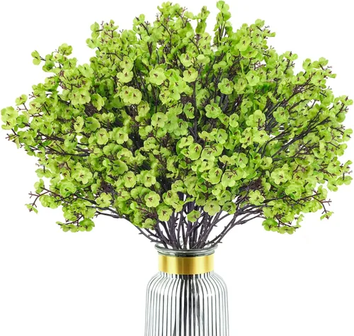 Miniatura 20 de Uieke - Ramo de 6 flores artificiales de aliento de bebé, flores falsas de seda blancas, imitación de gypsophila, toque real, flores artificiales