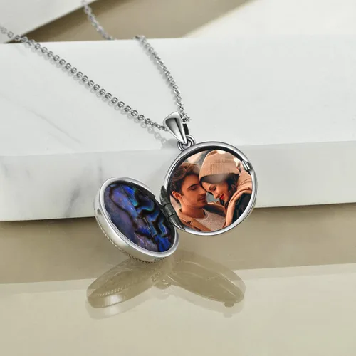 Miniatura 3 de ONEFINITY Tree of Life Locket Necklace Sterling Silver Abalone Shell Tree of Life Locket Necklace That Holds Pictures Tree of Life Jewelry for Women