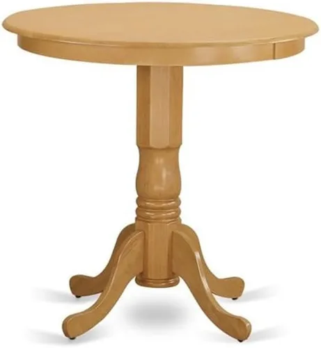 Miniatura 3 de East West Furniture JAGR3-OAK-W - Juego de mesa de comedor de 3 piezas de altura de encimera de cocina contiene una mesa redonda de madera con Roble