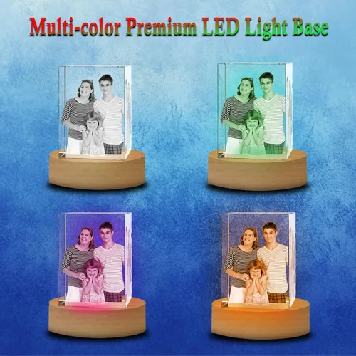 Miniatura 3 de Foto de Cristal 3D Personalizada, Marco de Fotos de Vidrio Grabado con Láser Personalizado, Excelentes Regalos de Aniversario, Cumpleaños, Navidad