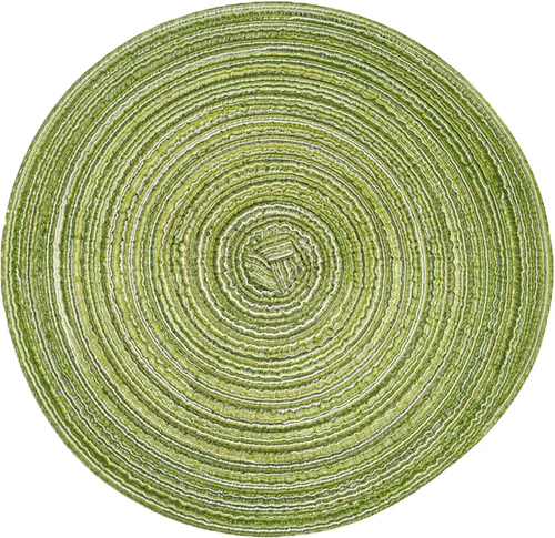 Miniatura 7 de Juego de 4 manteles individuales redondos trenzados, resistentes al calor, 11.8 pulgadas, para mesa de cocina, color beige