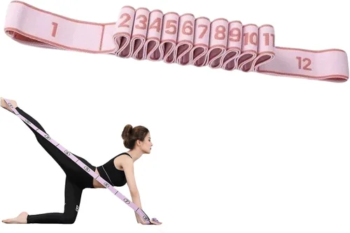 Miniatura 11 de Banda de resistencia de fitness para estiramiento y yoga, bandas de resistencia numeradas para glúteos, banda elástica de estiramiento de pilates