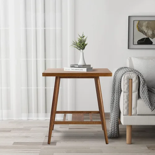 Miniatura 2 de AMNOOL Modern 19.7 Inch Coffee Table Brown Coffee Table Living Room Coffee Table Bedroom Coffee Table Storage Coffee Table Coffee Table Decoration