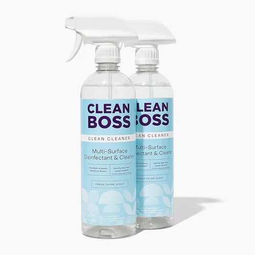 CleanBoss Desinfectante botánico – 24 onzas (paquete de 2) – Limpiador multisuperficie – Mata el 99.9% de los gérmenes + virus del resfriado y la