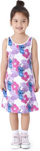 Miniatura 2 de Disney Stitch Princess Frozen Elsa Minnie Mouse - Vestido sin mangas para niñas, vestido acampanado para verano, playa, 2-9 años