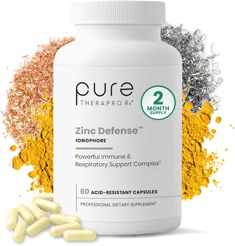 Zinc Defense | Zinc + Cobre + Quercetina | 60 porciones en cápsulas veganas | L-OptiZinc y Quercefit ionóforo | Minerales quelados | Apoyo al