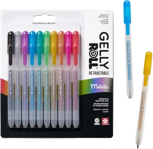 Miniatura 7 de SAKURA Gelly Roll - Bolígrafos de gel retráctiles de colores, juego de colores opacos, bolígrafo de tinta de punta media para diario, arte o dibujo