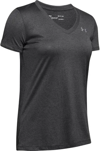 Miniatura 3 de Under Armour - Camiseta UA Tech de manga corta y cuello en V para mujer, unicolor